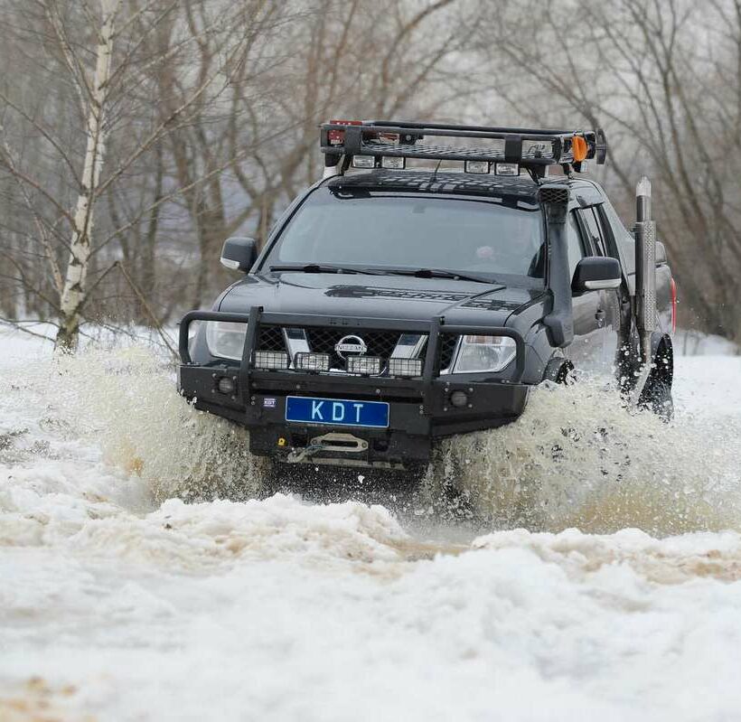 Передний силовой бампер с кенгурином алюминиевый - Nissan Navara, Pathfinder - Силовые бамперы - NISSAN - Nissan Navara