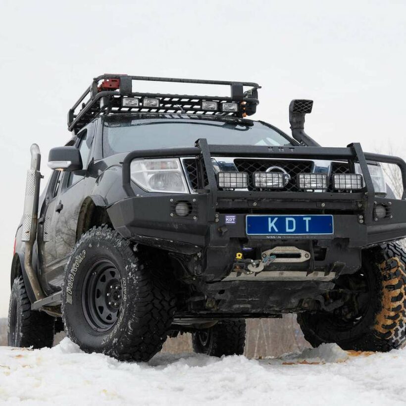Передний силовой бампер с кенгурином алюминиевый - Nissan Navara, Pathfinder - Силовые бамперы - NISSAN - Nissan Navara