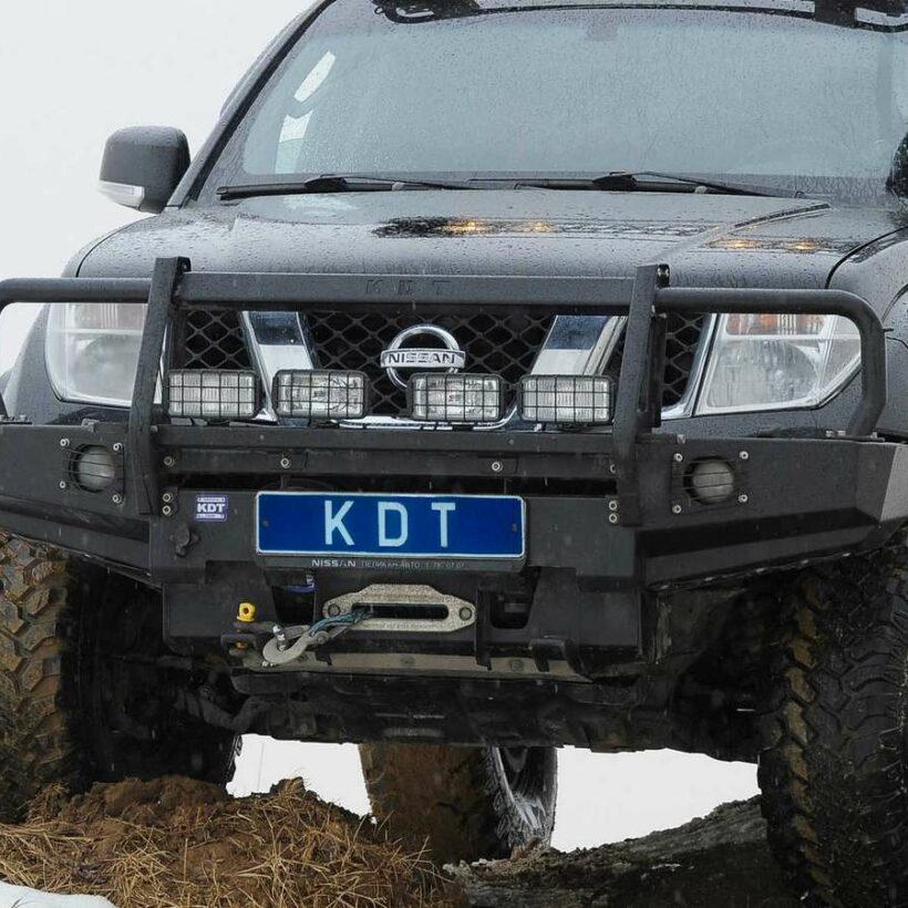 Передний силовой бампер с кенгурином алюминиевый - Nissan Navara, Pathfinder - Силовые бамперы - NISSAN - Nissan Navara