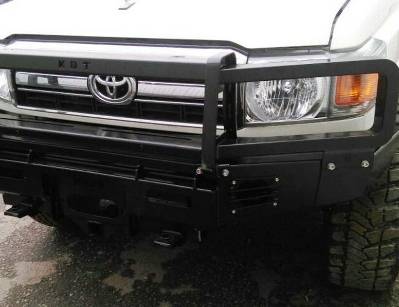 Передний силовой бампер с кенгурином алюминиевый - Toyota Land Cruiser 70 серия - Силовые бамперы - TOYOTA - Toyota Land Cruiser