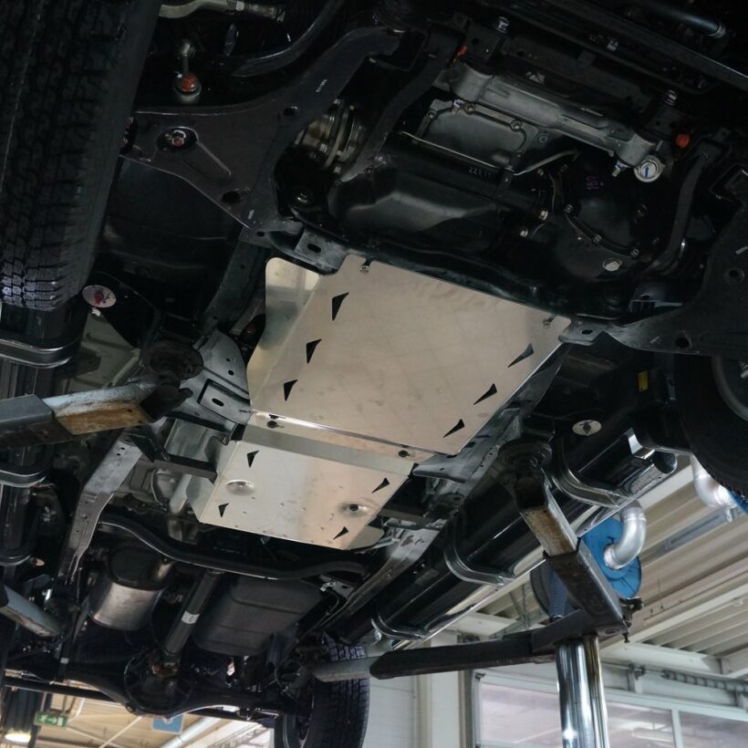 Защита КПП и РК Mitsubishi L-200, Алюминий 4 мм - Защита днища - MITSUBISHI - Mitsubishi L200
