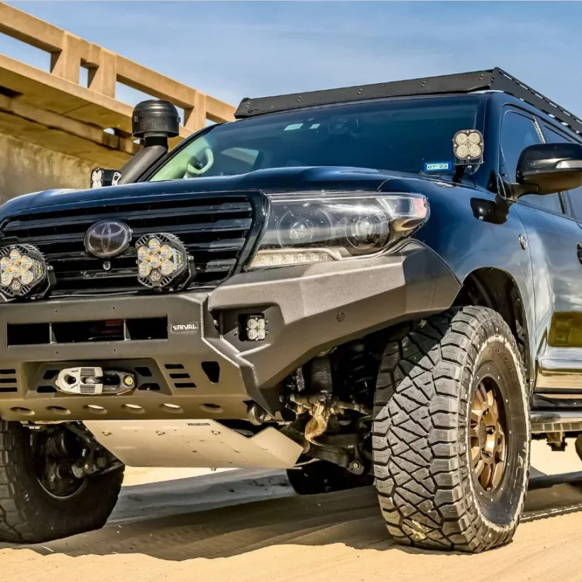 БАМПЕР RIVAL СИЛОВОЙ ПЕРЕДНИЙ АЛЮМИНИЕВЫЙ (ЧЕРНЫЙ) ДЛЯ TOYOTA LAND CRUISER 200 (2006-2015) - Силовые бамперы - TOYOTA - Toyota Land Cruiser