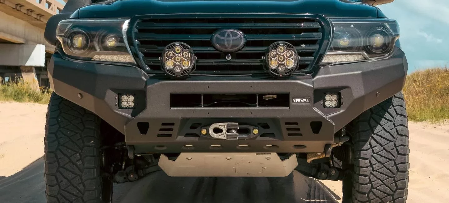 БАМПЕР RIVAL СИЛОВОЙ ПЕРЕДНИЙ АЛЮМИНИЕВЫЙ (ЧЕРНЫЙ) ДЛЯ TOYOTA LAND CRUISER 200 (2006-2015) - Силовые бамперы - TOYOTA - Toyota Land Cruiser