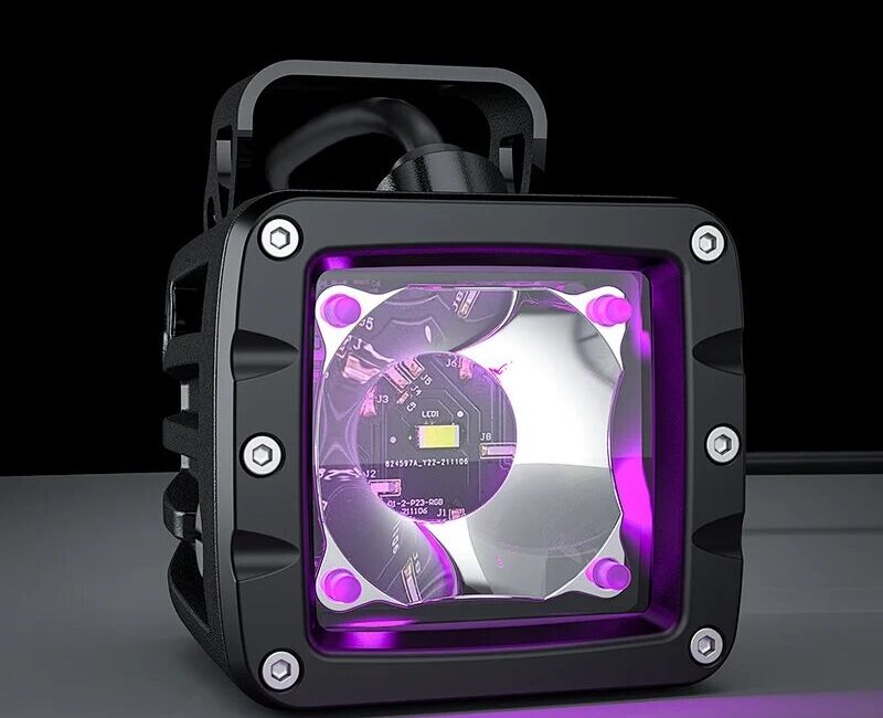 Светодиодная фара ПАРА ALO-2-T-P23Q 30W ФОНОВАЯ ПОДСВЕТКА RGB - Доп. свет - JEEP