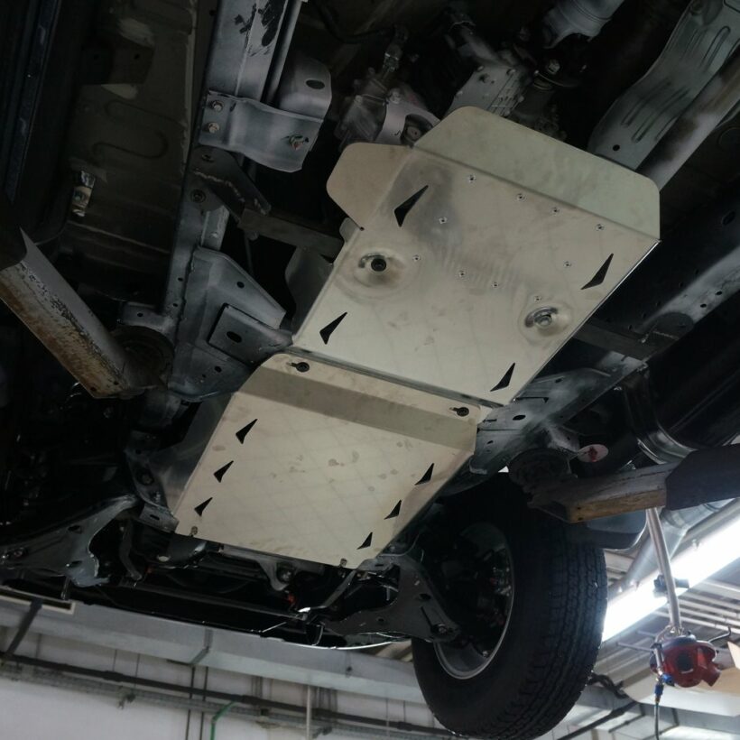 Защита КПП и РК Mitsubishi L-200, Алюминий 4 мм - Защита днища - MITSUBISHI - Mitsubishi L200