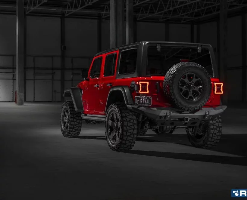 БАМПЕР СИЛОВОЙ ЗАДНИЙ RIVAL АЛЮМИНИЕВЫЙ ДЛЯ JEEP WRANGLER JL, ДЛИННЫЙ - Силовые бамперы - JEEP - Jeep Wrangler