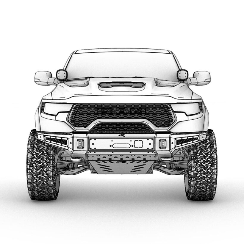 Бампер силовой передний BMS PRO-Line для Додж Рам ТРХ 2020-2024 - Силовые бамперы - DODGE - Dodge Ram