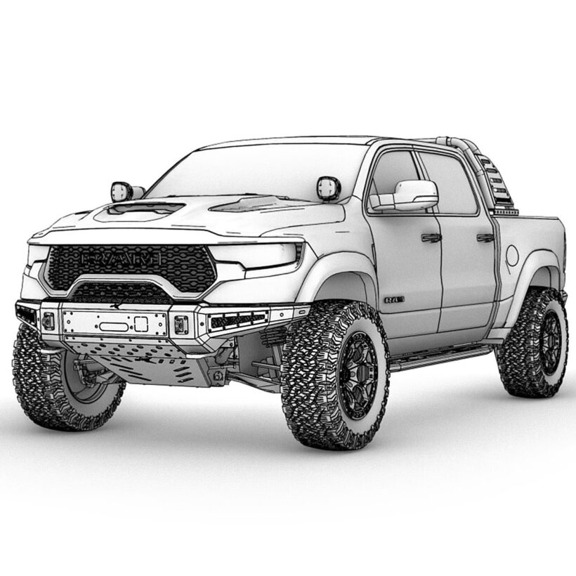 Бампер силовой передний BMS PRO-Line для Додж Рам ТРХ 2020-2024 - Силовые бамперы - DODGE - Dodge Ram
