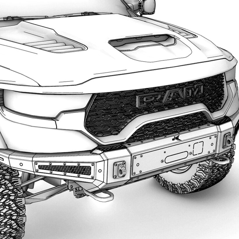 Бампер силовой передний BMS PRO-Line для Додж Рам ТРХ 2020-2024 - Силовые бамперы - DODGE - Dodge Ram
