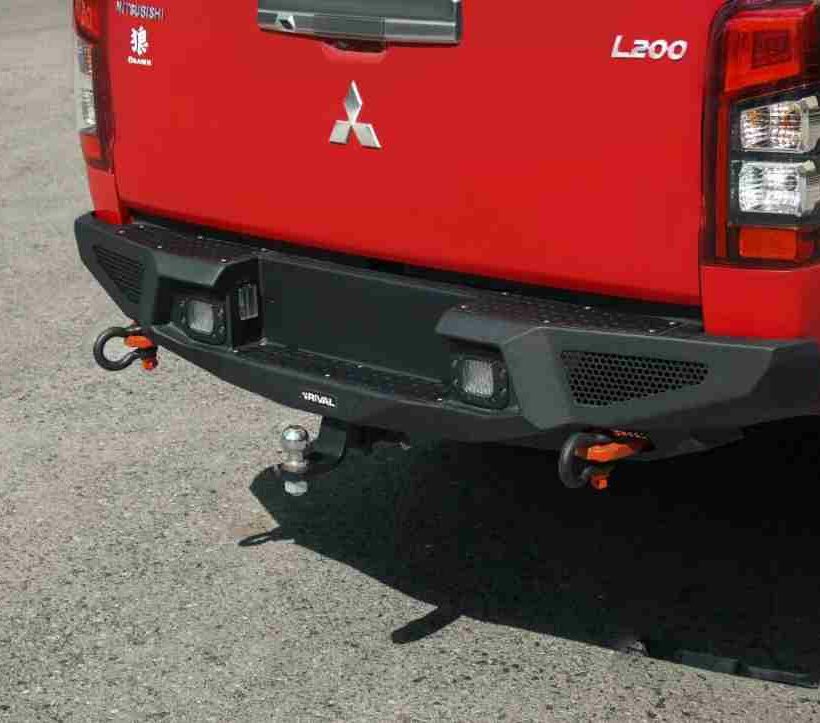 БАМПЕР СИЛОВОЙ ЗАДНИЙ RIVAL АЛЮМИНИЕВЫЙ ЧЕРНЫЙ MITSUBISHI L200 2018+ РЕСТАЙЛИНГ - Силовые бамперы - MITSUBISHI - Mitsubishi L200