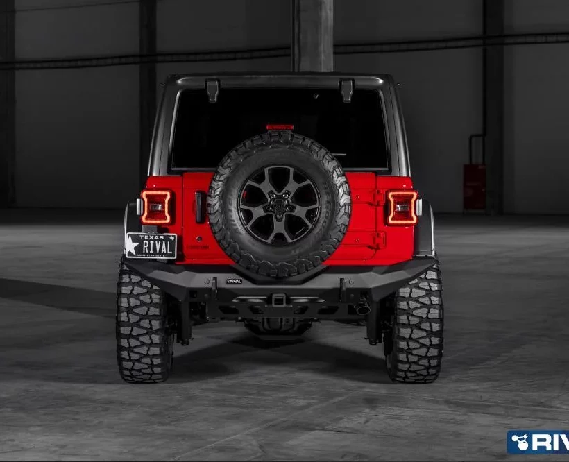 БАМПЕР СИЛОВОЙ ЗАДНИЙ RIVAL АЛЮМИНИЕВЫЙ ДЛЯ JEEP WRANGLER JL, ДЛИННЫЙ - Силовые бамперы - JEEP - Jeep Wrangler