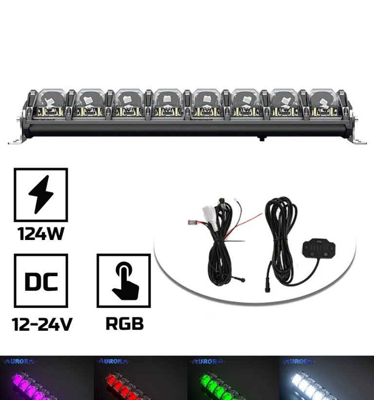 Светодиодная балка ALO-N-20 248W КОМБИНИРОВАННЫЙ СВЕТ (белый) ФОНОВАЯ ПОДСВЕТКА RGB - Доп. свет - JEEP