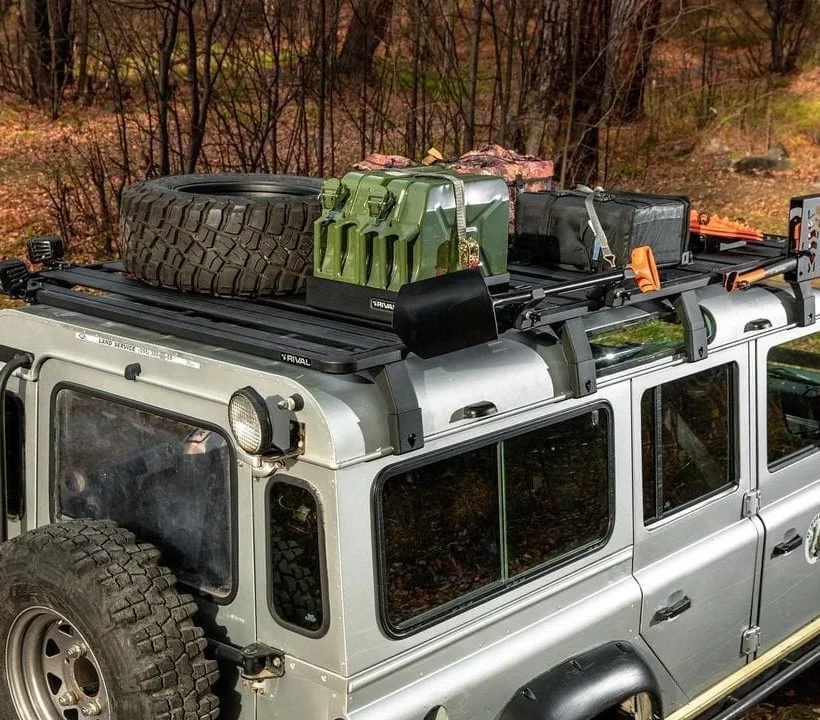 БАГАЖНИК АЛЮМИНИЕВЫЙ (ПЛАТФОРМА С КРЕПЛЕНИЕМ) RIVAL 2675X1430 ДЛЯ LAND ROVER DEFENDER 110 (1990 - 2016) - Багажники