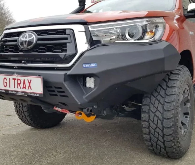 БАМПЕР СИЛОВОЙ АЛЮМИНИЕВЫЙ RIVAL ПЕРЕДНИЙ ДЛЯ TOYOTA HILUX (2018-2020) (БЕЗ LED) Комплектация 1 - Силовые бамперы - TOYOTA - Toyota Hilux