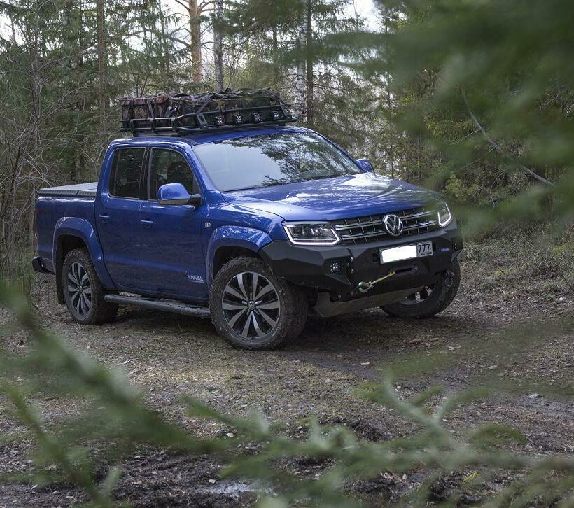 БАМПЕР ПЕРЕДНИЙ СИЛОВОЙ RIVAL ДЛЯ VOLKSWAGEN AMAROK (2010+) ЧЕРНЫЙ АЛЮМИНИЕВЫЙ. Комплектация 1 - Силовые бамперы - VOLKSWAGEN - Volkswagen Amarok