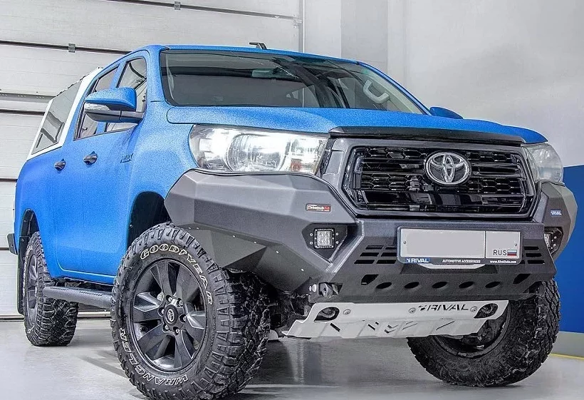 БАМПЕР СИЛОВОЙ АЛЮМИНИЕВЫЙ RIVAL ПЕРЕДНИЙ ДЛЯ TOYOTA HILUX (2018-2020) (БЕЗ LED) Комплектация 1 - Силовые бамперы - TOYOTA - Toyota Hilux