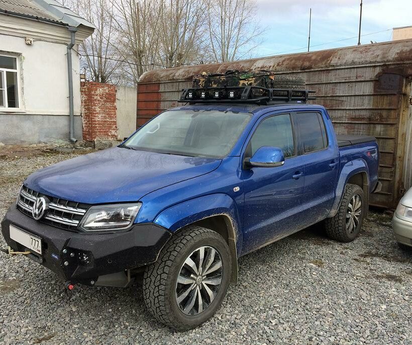 БАМПЕР ПЕРЕДНИЙ СИЛОВОЙ RIVAL ДЛЯ VOLKSWAGEN AMAROK (2010+) ЧЕРНЫЙ АЛЮМИНИЕВЫЙ. Комплектация 1 - Силовые бамперы - VOLKSWAGEN - Volkswagen Amarok