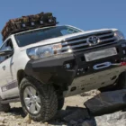 СИЛОВОЙ БАМПЕР ПЕРЕДНИЙ RIVAL АЛЮМИНИЕВЫЙ TOYOTA HILUX REVO (2015+) (БЕЗ ПТФ). Комплектация 1 - Силовые бамперы - TOYOTA - Toyota Hilux