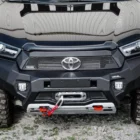 БАМПЕР СИЛОВОЙ АЛЮМИНИЕВЫЙ RIVAL ПЕРЕДНИЙ (ЧЕРНЫЙ, БЕЗ ПТФ) ДЛЯ TOYOTA HILUX REVO (2021+) - Силовые бамперы - TOYOTA - Toyota Hilux