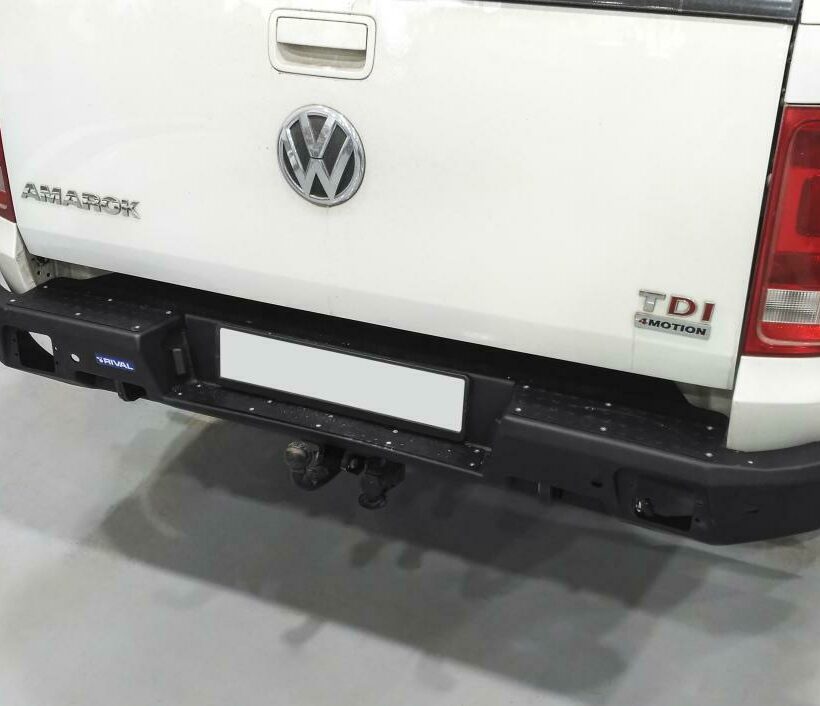 БАМПЕР ЗАДНИЙ СИЛОВОЙ АЛЮМИНИЕВЫЙ RIVAL ДЛЯ VOLKSWAGEN AMAROK (2010+) ЧЕРНЫЙ - Силовые бамперы - VOLKSWAGEN - Volkswagen Amarok
