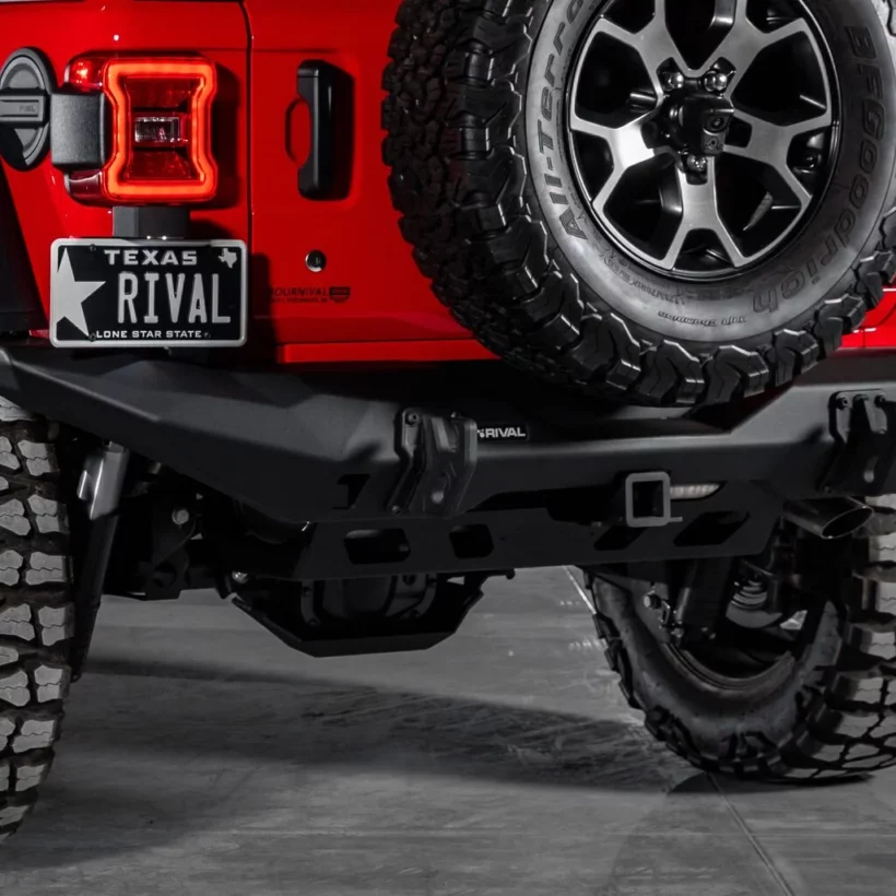 БАМПЕР СИЛОВОЙ ЗАДНИЙ RIVAL АЛЮМИНИЕВЫЙ ДЛЯ JEEP WRANGLER JL, ДЛИННЫЙ - Силовые бамперы - JEEP - Jeep Wrangler