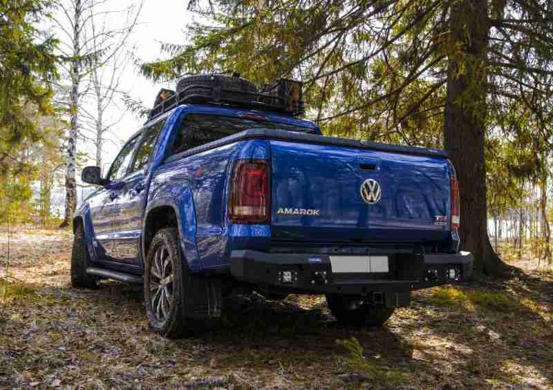БАМПЕР ЗАДНИЙ СИЛОВОЙ АЛЮМИНИЕВЫЙ RIVAL ДЛЯ VOLKSWAGEN AMAROK (2010+) ЧЕРНЫЙ - Силовые бамперы - VOLKSWAGEN - Volkswagen Amarok