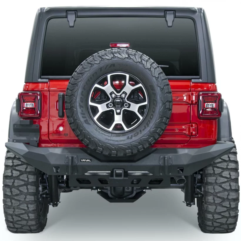 БАМПЕР СИЛОВОЙ ЗАДНИЙ RIVAL АЛЮМИНИЕВЫЙ ДЛЯ JEEP WRANGLER JL, ДЛИННЫЙ - Силовые бамперы - JEEP - Jeep Wrangler
