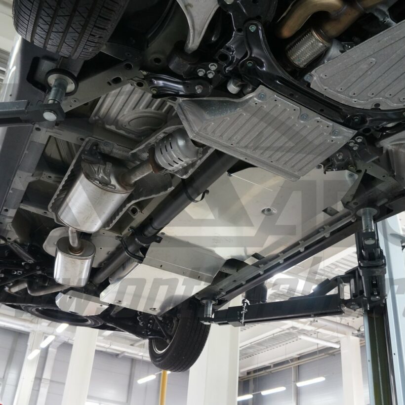 Защита днища Acura MDX (2014-) из 3 частей (без защиты картера), Алюминий 4 мм - Защита днища - HONDA - Honda Acura