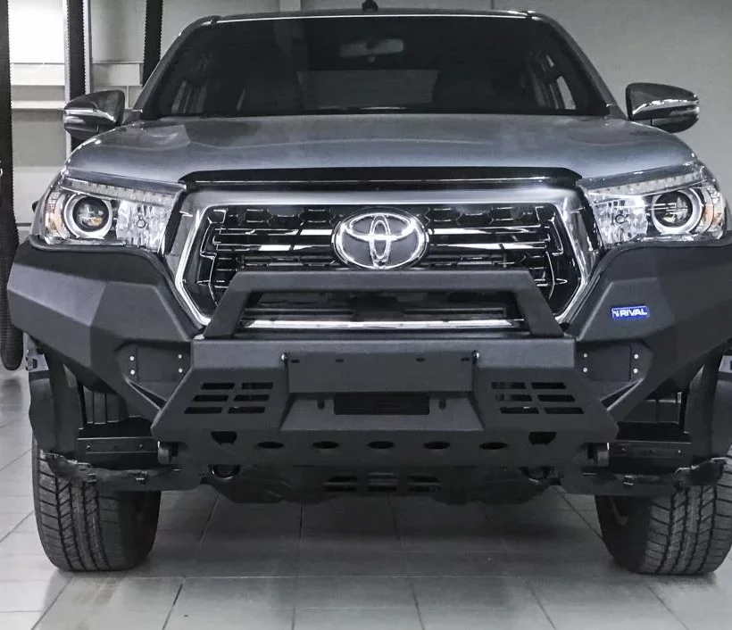 БАМПЕР СИЛОВОЙ АЛЮМИНИЕВЫЙ RIVAL ПЕРЕДНИЙ ДЛЯ TOYOTA HILUX (2018-2020) (БЕЗ LED) Комплектация 1 - Силовые бамперы - TOYOTA - Toyota Hilux
