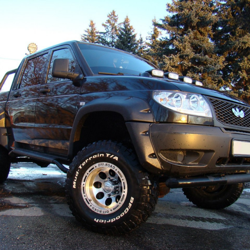 Расширители колесных арок UAZ Patriot Pickup (с накладками на бампер) - Расширители арок - ГАЗ - UAZ Патриот