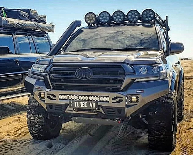 БАМПЕР RIVAL СИЛОВОЙ ПЕРЕДНИЙ АЛЮМИНИЕВЫЙ (ЧЕРНЫЙ) ДЛЯ TOYOTA LAND CRUISER 200 (2015+) - Силовые бамперы - TOYOTA - Toyota Land Cruiser