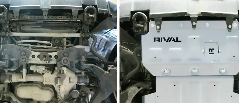 ЗАЩИТА РАДИАТОРА RIVAL АЛЮМИНИЕВАЯ ДЛЯ TOYOTA TUNDRA (2007-2018) - Защита днища - TOYOTA - Toyota Tundra