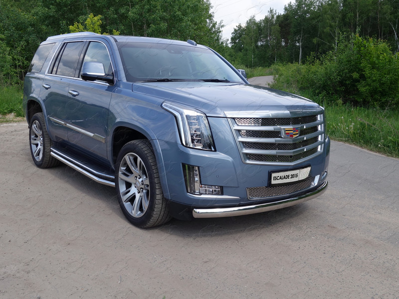 Защита передняя нижняя (овальная) 75х42 мм для CADILLAC Escalade 2015- - Экстерьер - CADILLAC - Cadillac Escalade