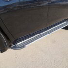 Пороги алюминиевые Slim Line Silver 1820 мм для MITSUBISHI L200 (Long) 2014-2015 - Силовые пороги