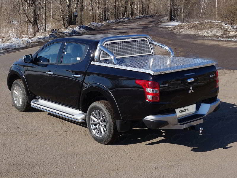 Защита кузова и заднего стекла 76,1 мм (для крышки), (без надписи) для MITSUBISHI L200 2015-2018 - Дуги в кузов