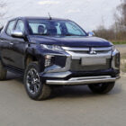 Тюнинг для MITSUBISHI L200 2019- \ Защита передняя нижняя (овальная) 75х42 мм - Защита днища - MITSUBISHI - Mitsubishi L200