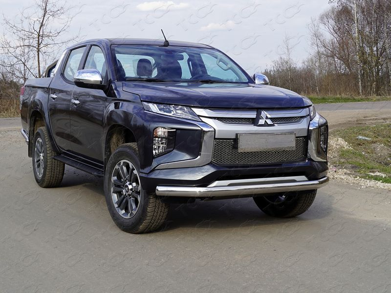 Тюнинг для MITSUBISHI L200 2019- \ Защита передняя нижняя (овальная) 75х42 мм - Защита днища - MITSUBISHI - Mitsubishi L200