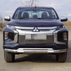 Тюнинг для MITSUBISHI L200 2019- \ Защита передняя нижняя (овальная с ДХО) 75х42 мм - Силовые бамперы - MITSUBISHI - Mitsubishi L200