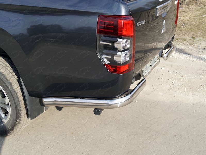 Тюнинг для MITSUBISHI L200 2019- \ Защита задняя (уголки овальные) 75х42 мм (на автомобиль без бампера) - Силовые бамперы - MITSUBISHI - Mitsubishi L200