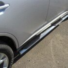 Пороги овальные с накладкой 75х42 мм для MITSUBISHI Outlander 2012-2014 - Силовые пороги