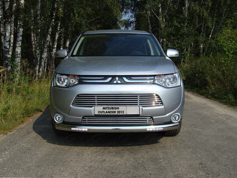 Защита передняя нижняя (овальная (с ходовыми огнями)) 75х42 мм для MITSUBISHI Outlander 2012-2014 - Экстерьер - MITSUBISHI - Mitsubishi Outlander