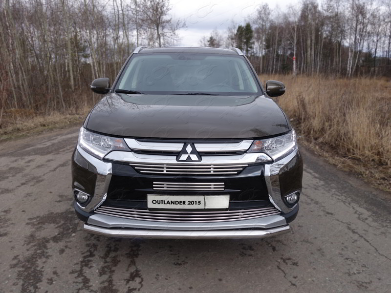 Защита передняя нижняя (короткая) 60,3 мм для MITSUBISHI Outlander 2015-2018 - Экстерьер - MITSUBISHI - Mitsubishi Outlander