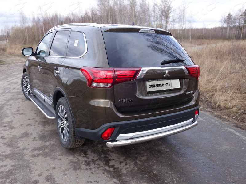 Защита задняя (длинная) 60,3 мм для MITSUBISHI Outlander 2015-2018 - Экстерьер - MITSUBISHI - Mitsubishi Outlander