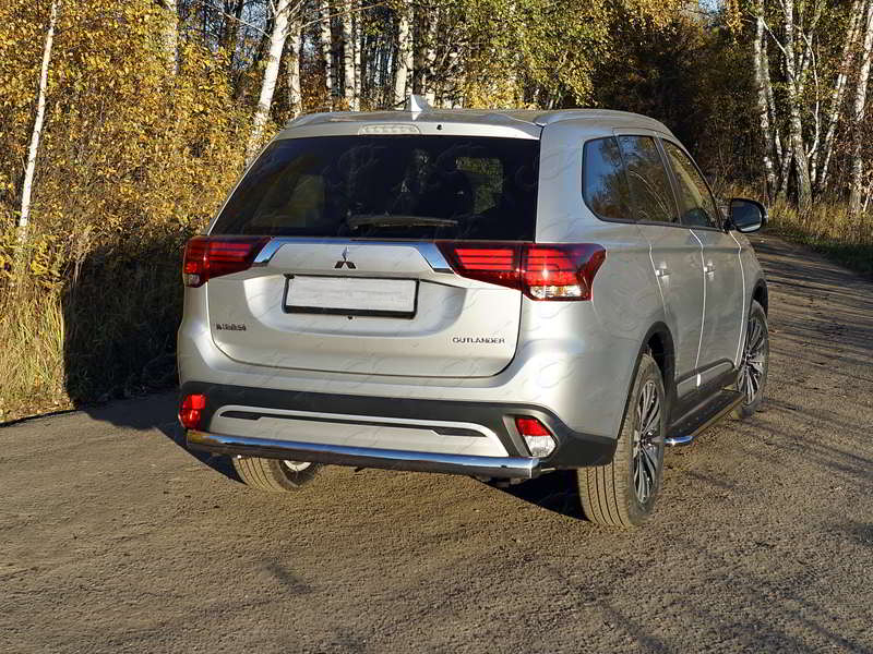 Защита задняя (овальная) 75х42 мм для MITSUBISHI Outlander 2018- - Экстерьер - MITSUBISHI - Mitsubishi Outlander