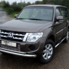 Защита передняя (овальная) 75х42 мм для MITSUBISHI Pajero IV 2011-2014 - Экстерьер - MITSUBISHI - Mitsubishi Pajero