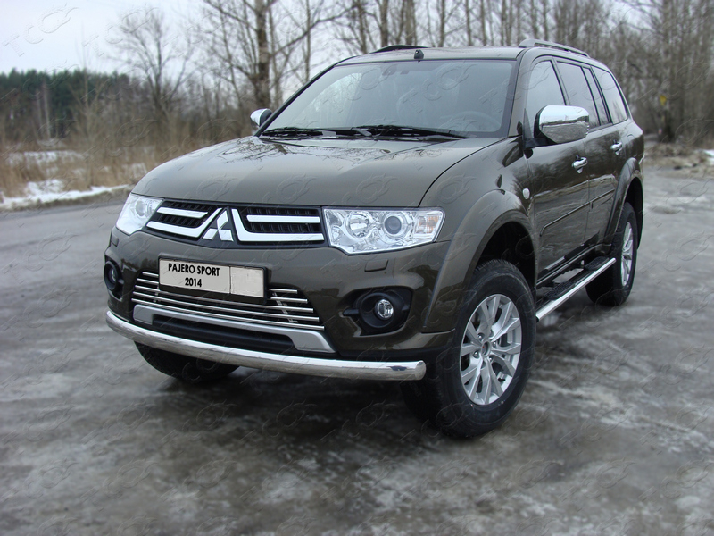 Защита передняя нижняя (овальная) 75х42 мм для MITSUBISHI Pajero Sport 2013-2015 - Экстерьер - MITSUBISHI - Mitsubishi Pajero Sport