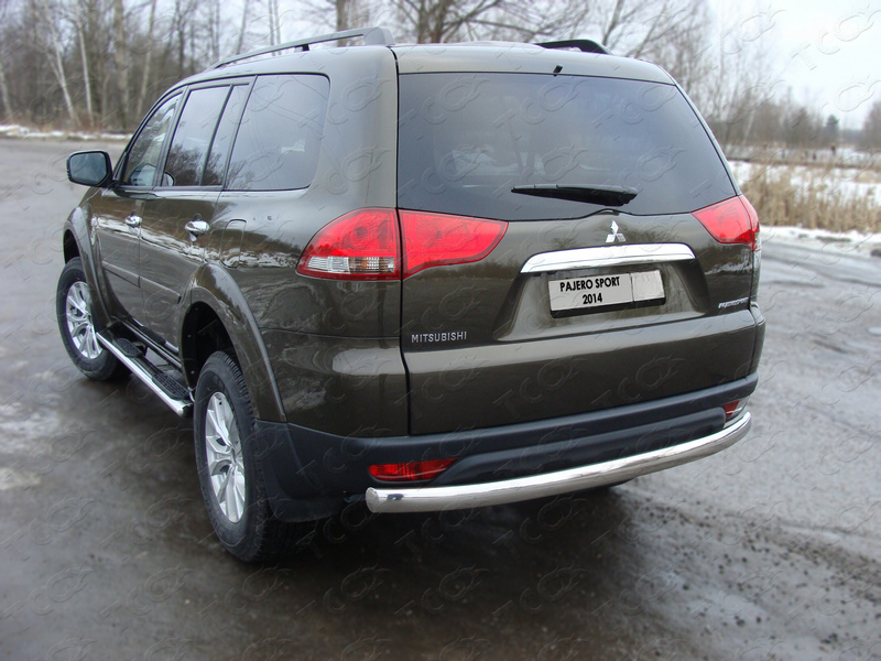 Защита задняя центральная (овальная) 75х42 мм для MITSUBISHI Pajero Sport 2013-2015 - Экстерьер - MITSUBISHI - Mitsubishi Pajero Sport