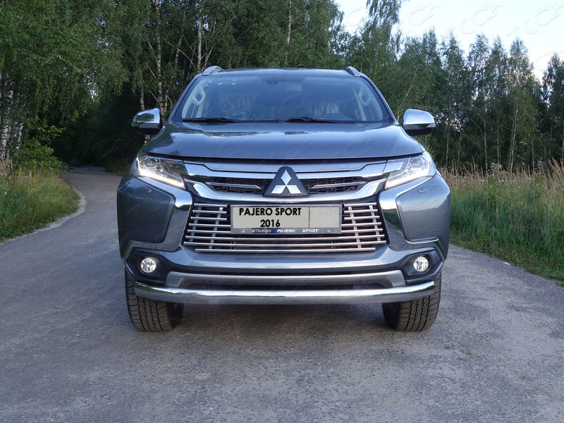 Защита передняя нижняя (овальная) 75х42 мм для MITSUBISHI Pajero Sport 2016-2020 - Экстерьер - MITSUBISHI - Mitsubishi Pajero Sport