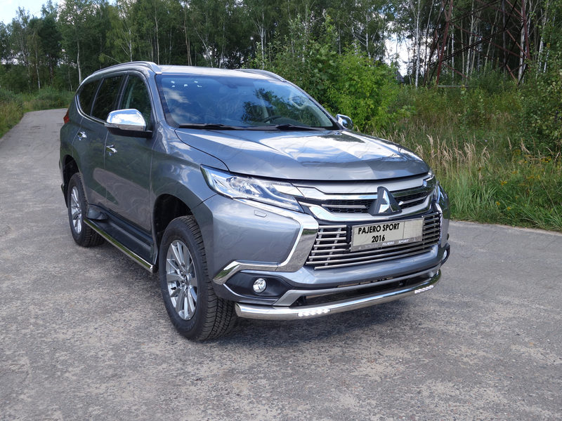 Защита передняя нижняя (с ДХО) 76,1 мм для MITSUBISHI Pajero Sport 2016-2020 - Экстерьер - MITSUBISHI - Mitsubishi Pajero Sport