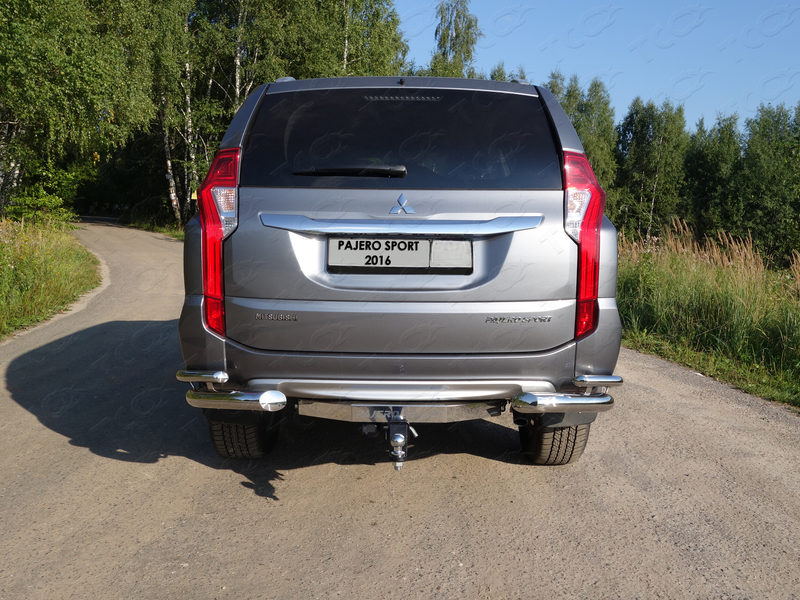 Защита задняя (уголки двойные) 76,1/42,4 мм для MITSUBISHI Pajero Sport 2016-2020 - Экстерьер - MITSUBISHI - Mitsubishi Pajero Sport